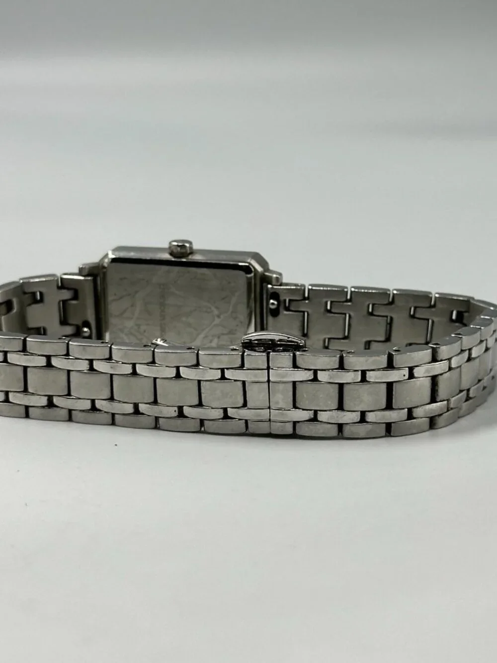 Vincero Ava Watch Women Silver Tone Blue Rectangle Dial New Battery 7.75